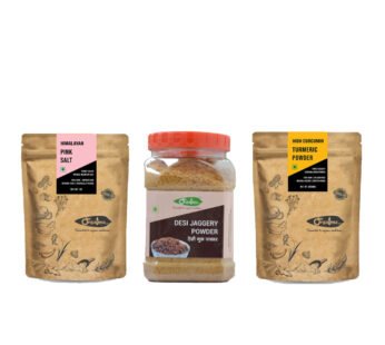 Himalayan Rock Salt (1Kg) + High Curcumin Turmeric (500gm) + Jaggery Powder (900gm)